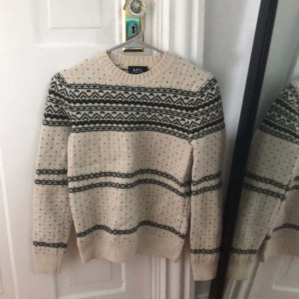 A.P.C. Wool Sweater black and cream sz XS